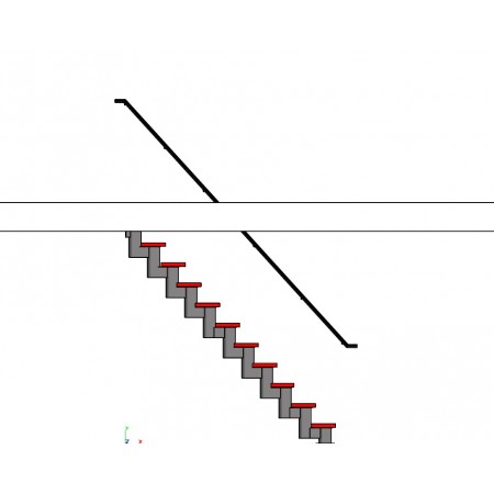 Прямая внутренняя лестница из металла и дерева для верхнего этажа, современный дизайн Linea SteelWood